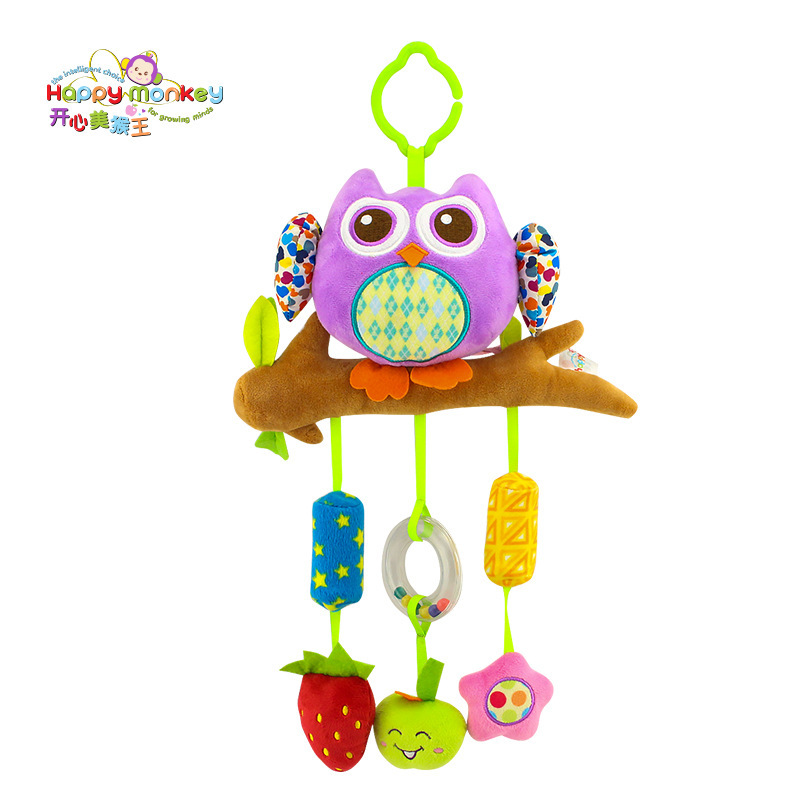 2022 H031B Large Owl Plush Wind Chimes Baby Bed Hanging Toys