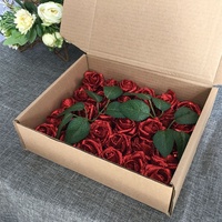 Künstliche Glitzer-Rosen aus Schaumstoff mit Drahtstiel für Hochzeitsdekorationen