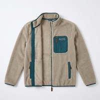 Veste polaire zippée intégrale AQTQ pour homme, avec poches contrastées, chaude et moelleuse, idéale pour la randonnée en plein air et le quotidien.