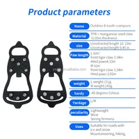 Crampons antidérapants portables pour chaussures de randonnée et d'alpinisme en PVC TPE avec semelle intermédiaire, 8 pointes, pour glace et neige, avec sac de transport en PE