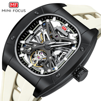 Jam Tangan Otomatis MINI FOCUS MF0618G Pria Fashion Tali Silikon Hitam Tahan Air 30M Luminous Sport Mekanik