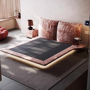 Moderne minimalistische modetrend: zwevend <span class=keywords><strong>bed</strong></span> met bloemblaadjes, prinsessenroze, luxe gestoffeerde master bedroom - Product Image 3