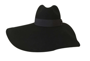 Chapeaux Fedora pour femmes noirs, bord large de 16 cm, style vintage, 100% laine de haute qualité, prix bas, 300 pièces, pour fêtes à thème et pêche - Product Image 2