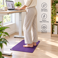 Tapis de mise à la terre ultra-fin 1 mm haute résistance violet, coussin conducteur antistatique, conception anti-plis pour utilisation sur bureau et sol