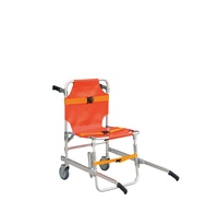 Chaise-Brancard d'Urgence Manuelle en Alliage d'Aluminium à 2 Roues, Pliable, Certifiée CE pour un Transport Sûr des Patients dans les Escaliers