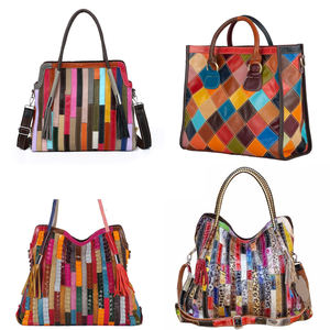 Bolso Tote de Color Sólido, Gran Capacidad, Moda, Cuero Genuino, Tipo Cubo, Portátil, Capa Superior de Piel de Vaca, Cuero de Grano Completo, Cierre de Cremallera - Product Image 3