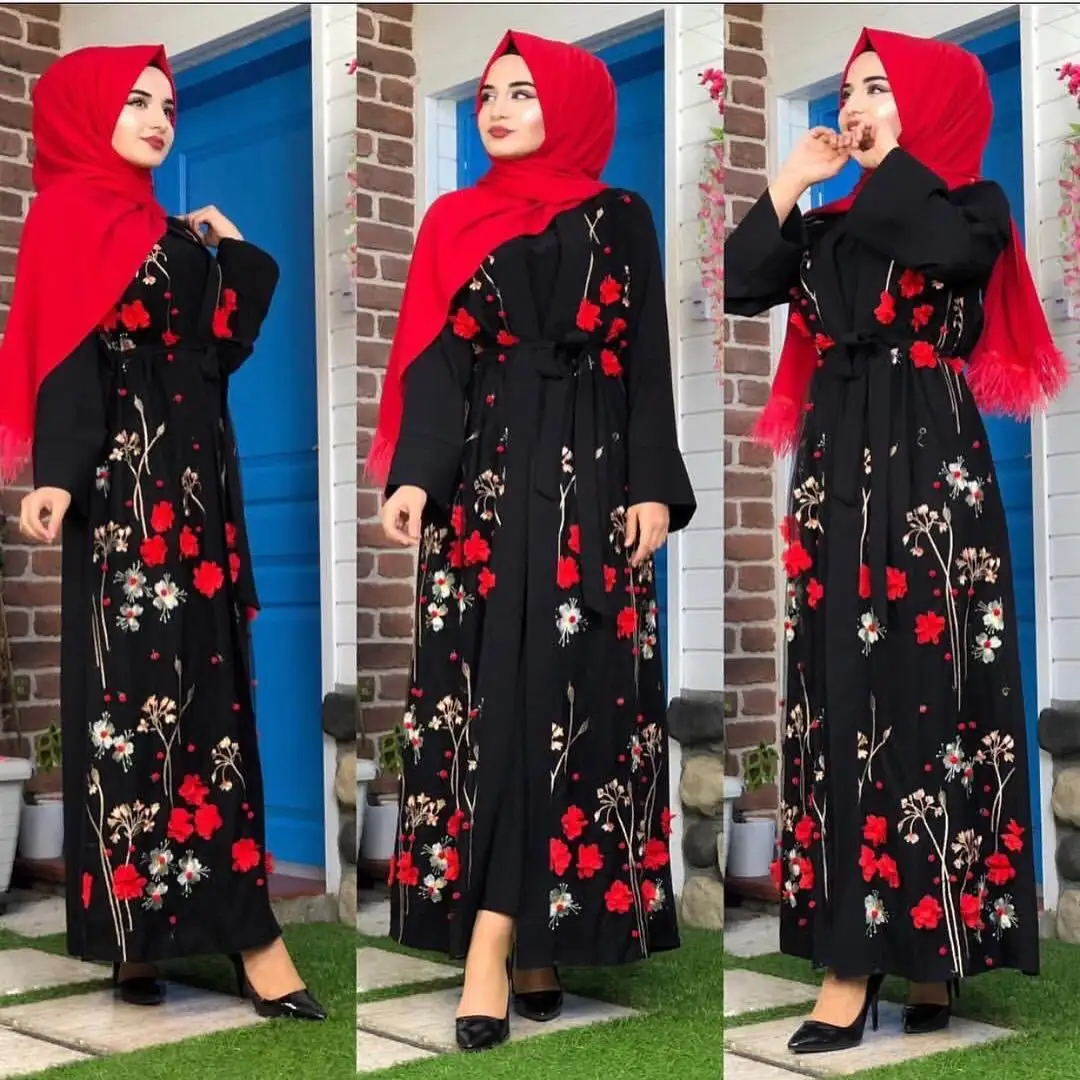 Toptan 2022 jane kimono abayas uzun kollu elbise müslüman kadın elbise bayan islam giyim abaya dubai kaftan borka