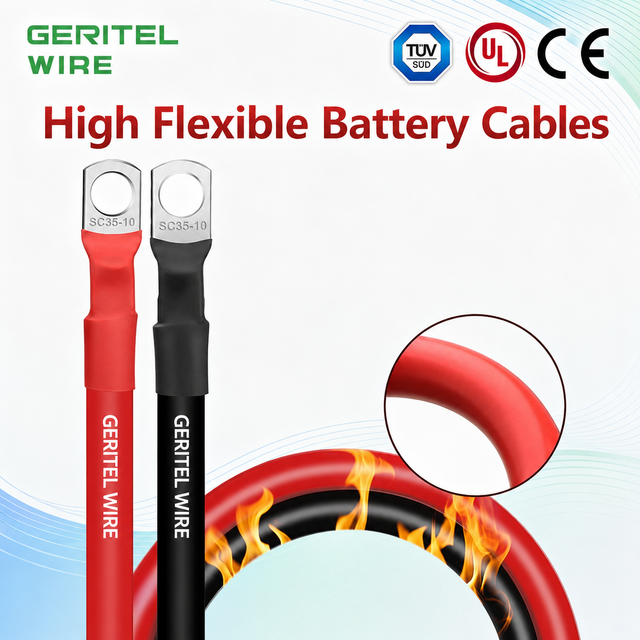 Flexible Copper Battery Cable PVC Insulated Low Voltage 300/500V-450/750V 0.5mm-300mm Wire for Automotive Battery Power