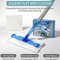 Chiffons pour balai plat Calear, tampons électrostatiques jetables pour le nettoyage des sols durs, des carreaux et des surfaces planes