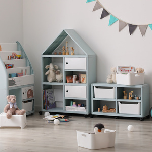 Grande capacité 1 quantité minimale de commande voiture forme jouet étagère stockage livre étagères organisateur enfants armoires support de rangement en plastique enfants armoires - Product Image 4
