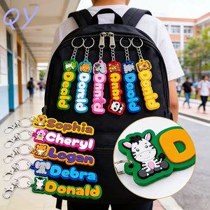 Porte-clés personnalisé en PVC QY, porte-clés en caoutchouc souple, pendentif avec logo en lettres pour cadeau et accessoire de sac - Product Image 6