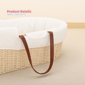 Prix d'usine, panier en osier KAPAI personnalisé avec logo, avec doublure et matelas, matériaux durables et sûrs pour le sommeil du bébé - Product Image 4