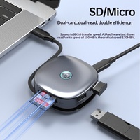 Station d'accueil magnétique 7-en-1 personnalisée avec prise Type-C, prise en charge USB 3.0, lecteur de carte SD, extension USB, transfert de données en un clic
