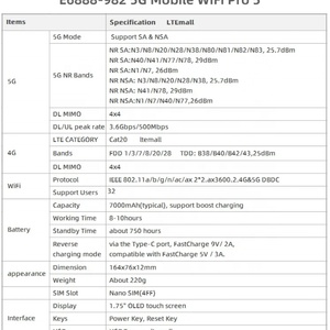 MiFi 5G Desbloqueado Huawei E6888 5G Mobile WiFi Pro 5 para HUAWEI E6888 - Product Image 4
