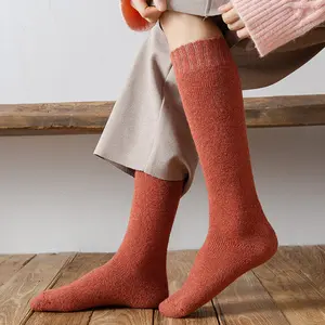 Winter new long stockings high tube large size wool calf socks with wool thick warm men's and women's woolen hosiery