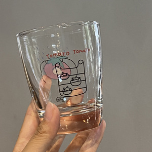 Lelyi Ins mignon dessiné à la main <span class=keywords><strong>tomate</strong></span> Doodle tasse en verre tasse à café minimaliste créative de grande valeur - Product Image 4