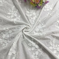 Guipure 3D Blanc 100% Coton Oeillet Brodé Machine Spécial Cordon Tissu Voile Brodé pour Quotidien Ues Mariage