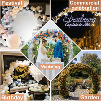 Arche de mariage ronde en métal pour extérieur, support circulaire pour fleurs et ballons, idéal pour cérémonies, fêtes, événements de jardin, vente en gros
