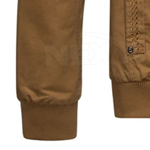 Chaqueta de Invierno Ligera de Color Sólido con Cremallera Completa, 100% Algodón, Cuello Alto, Estilo Urbano, Patrón de Letras, Impermeable y Resistente al Viento - Product Image 4