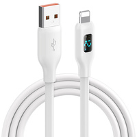 Câble de données USB 8 broches en silicone à charge rapide 12W avec affichage numérique LED de bonne qualité pour iPhone, certifié CE/FCC, garantie 12 mois
