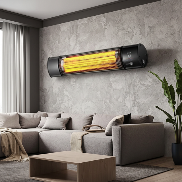 New Style Modern Living Room Freestanding Waterproof Electric Carbon Infrared Heater Overheat Protection Smart Control IP65