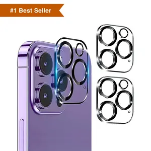 Premium HD Clear Fácil instalación Protector de lente de cámara resistente a los arañazos Cubierta de lente de vidrio templado Flim para iPhone 15 Pro Max