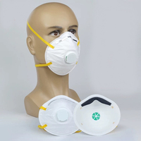 Masque anti-poussière de construction FFP2 blanc avec valve, 200 MOQ, lot de 20, sangles de tête, sécurité pour la construction, protection contre la poussière PM2.5, la brume et les pollens