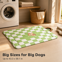 Coussin pour animaux de compagnie en tissu Oxford imperméable, pliable, léger, portable, à motif à carreaux, toutes saisons