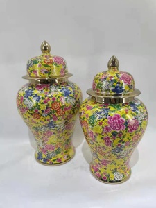 Jarras de cerámica modernas de lujo para decoración del hogar, color <span class=keywords><strong>rosa</strong></span>, <span class=keywords><strong>con</strong></span> cinta de cerámica, tarros de jengibre - Product Image 3