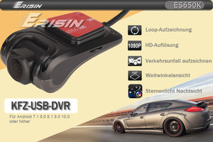 Caméra embarquée USB Erisin ES650K pour voiture, enregistrement en boucle, 1080P HD, avec assistance au conducteur, compatible <span class=keywords><strong>Android</strong></span> 8.0 et versions ultérieures - Product Image 4