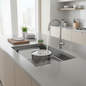 Évier de cuisine CALMFORTE 850L avec grand espace de lavage pour les ustensiles de cuisine volumineux et un nettoyage efficace - Product Image 3