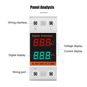 Misuratore di Tensione e Corrente AC Hord HD45 con Display Digitale 220V/380V, Doppio Display Combinato per Montaggio su Guida, Monofase, Classe di Precisione 0.5 - Product Image 5