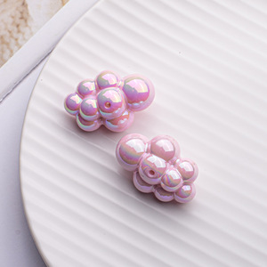 Accesorios de pulsera DIY de nube de Color sólido Cuentas de plástico acrílico galvanizado con protección UV - Product Image 6