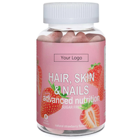 Complément alimentaire OEM Advanced Nutrition Hair Skin Nails Gummies pour réparer les cheveux cassants, éclaircir la peau et renforcer les ongles, mélange de biotine et de collagène
