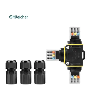 E-Weichat Weatherproof Outdoor Wire Connection Connector T-type Quick Assembly IP68 Waterproof Connector