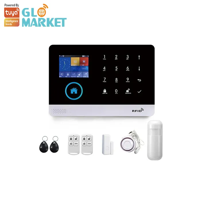 Glomarket Tuya Smart Home System Alarm Wifi/GSM Touch Screen Intelligent Alarm System Wireless Remote Security Home