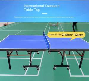 <span class=keywords><strong>Table</strong></span> de <span class=keywords><strong>ping</strong></span>-<span class=keywords><strong>pong</strong></span> pliable certifiée ITTF pour l'intérieur, épaisseur 25 mm, <span class=keywords><strong>panneau</strong></span> de fibres haute densité, mobile avec roulettes, usage domestique - Product Image 3