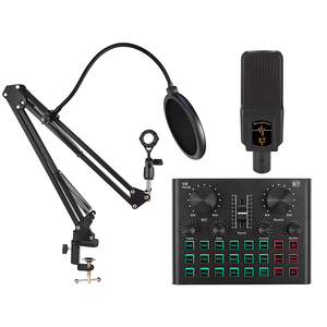 Paquete de Mezclador de Podcast y Música Todo en Uno, Plug-and-Play, con Tarjeta de Sonido para PC, Equipo de Grabación en Vivo, Autotune y Cambiador de Voz - Product Image 1