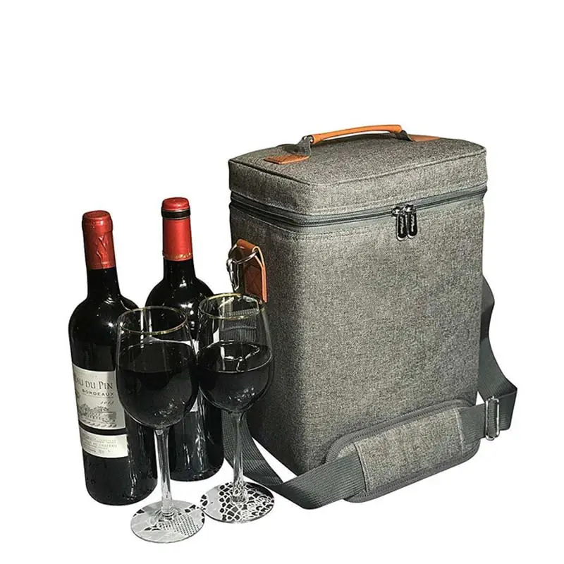 Подставка для вина Подарочная сумка высокого качества дорожная сумка 6 бутылок серая Водонепроницаемая оксфордская ткань винная сумка с одним плечом
