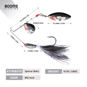 Señuelos de metal duro de aluminio giratorios de 3.4 pulgadas de alta reflectividad con plumas y faldas para pesca en río - Product Image 2
