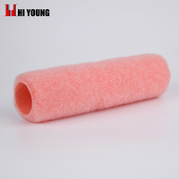 Recharge de rouleau de peinture non pelucheux en polyester jaune de 1/2 po de style américain de 9 pouces