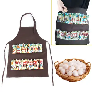 Chicken Egg Collecting Gathering Apron With Double Layer Deep Pockets Denim Hence Duck Goose Eggs Holder Aprons