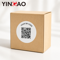 Rouleau d'autocollants personnalisés durables et écologiques, étiquettes de code QR, codes-barres à données variables, adhésifs imperméables pour emballages de boîtes de vente au détail