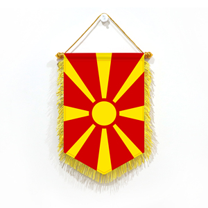 Bandera Macedonia y pancarta de 20*30cm con borlas alrededor adecuadas para actividades conmemorativas históricas de los Balcanes - Product Image 2