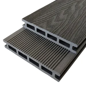 Hiện đại công nghiệp đen 3D ngoài trời bằng gỗ WPC Composite tap & đi mịn decking Board WPC sàn decking