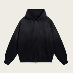 Sudadera con Capucha Personalizada para Hombre, Estilo Lavado Ácido, con Cierre, Corte Regular, Unisex, Gruesa, Vintage, para Hombre y Mujer, Ropa Urbana de Invierno - Product Image 2