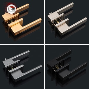 Aluminum Handle for Swing Glass <strong>Door</strong> Single Double Layered Glass Square Privacy With Key Handle Lock - Product Image 2