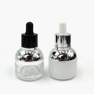 Botella de Vidrio Blanco de 30 ml con Gotero para Crema de Ojos y Tapa Plateada, con Logotipo Personalizado - Servicio de Marca Privada - Product Image 1