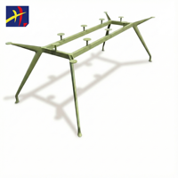 Cadre de table de salle à manger réglable en hauteur en chrome blanc, quatre pieds en acier inoxydable, accessoires de meubles, pièces