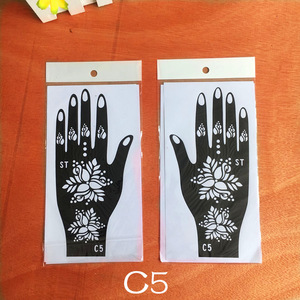 Prix le plus bas Art corporel pochoir de tatouage au henné temporaire pochoir autocollant de tatouage en gros pochoirs de tatouage réutilisables - Product Image 6